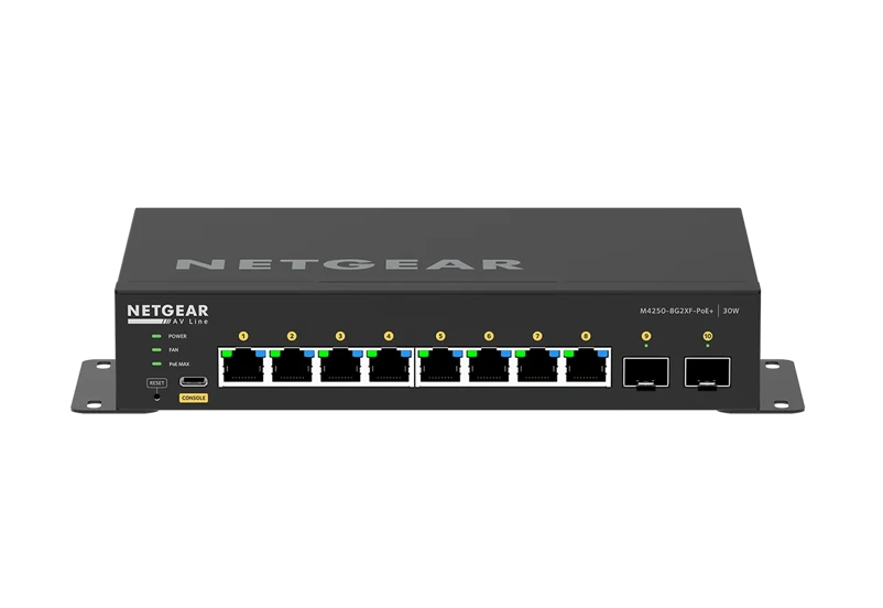 NETGEAR GSM4210PX mounting flange detail