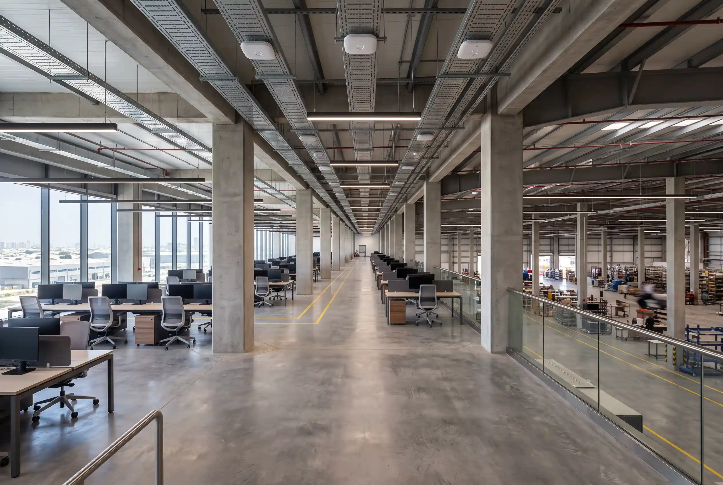 Large open-plan office in the UAE served by a high-density wireless network design