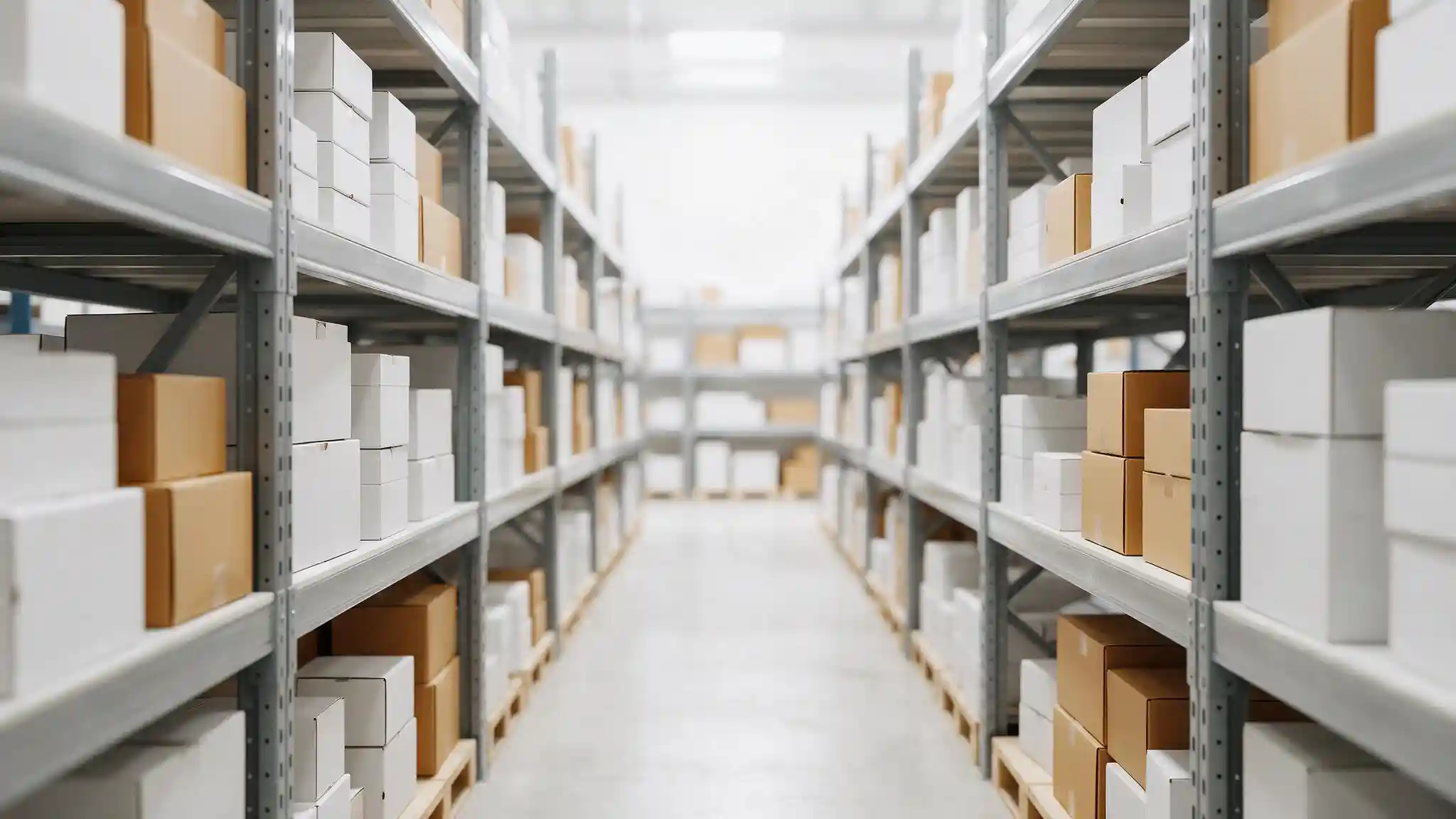 How to choose an IT distributor — warehouse shelving stocked with networking equipment