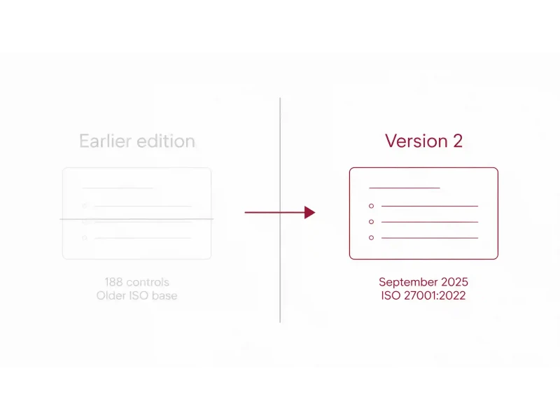 Diagram comparing the earlier IAS edition against Version 2 for NESA compliance UAE