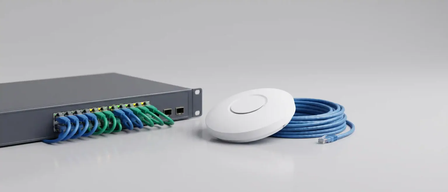 Network switches and wireless access points supplied by Magnus Infotech for business networks in the UAE