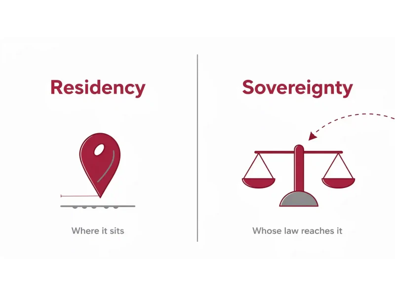 Diagram showing why data residency UAE requirements are not the same as data sovereignty